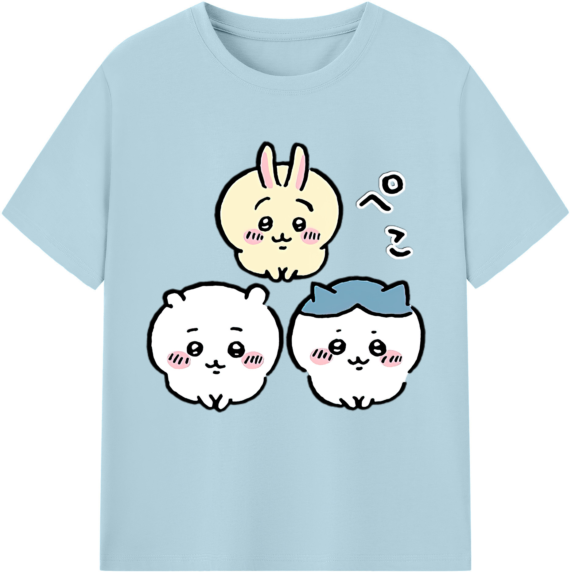 （画像用） ちいかわ うさぎ Chii-kawa usagi 綿100％半袖Tシャツ（フロントプリント）